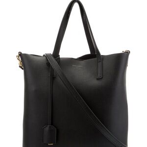 Yves Saint Laurent Black Leather North/South Shopping Tote